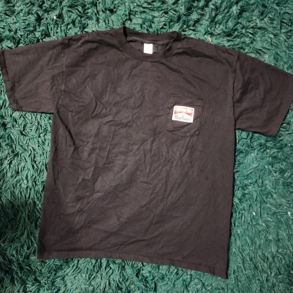 Vintage Marlboro Coyote Bluff Black Pocket Tee 90s USA Made XL 24x29 - Picture 1 of 6